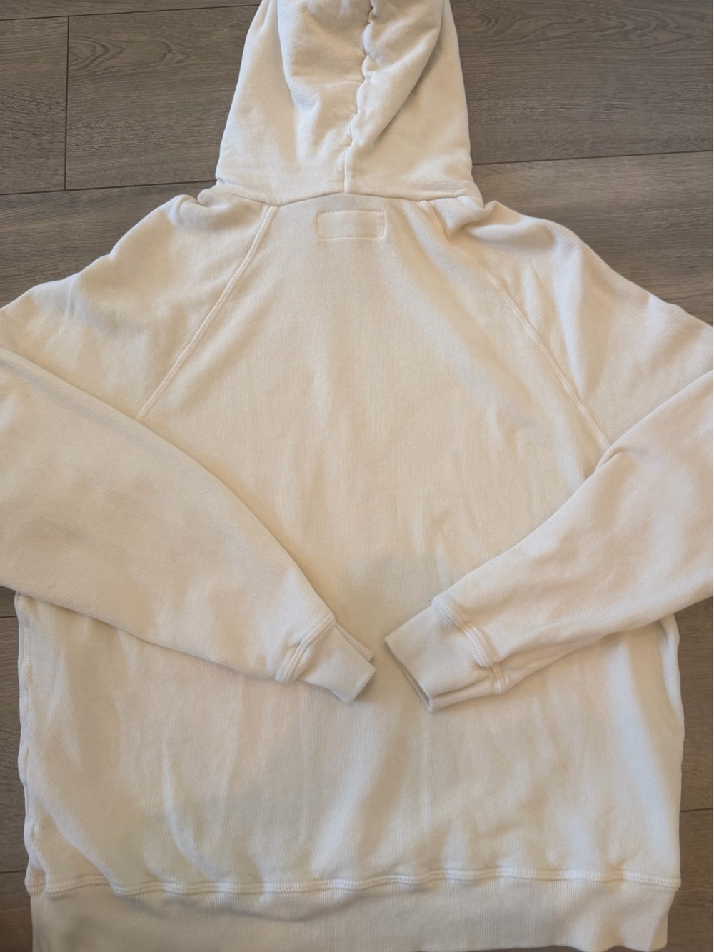 THE GREAT. Cream Hooded Pullover Sweatshirt - Picture 3 of 4